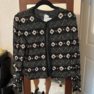 100% silk true vintage beaded jacket